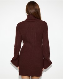 Dazie - Cozy Oversized Knit Mini Dress