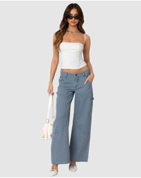 EDIKTED - Striped Carpenter Jeans