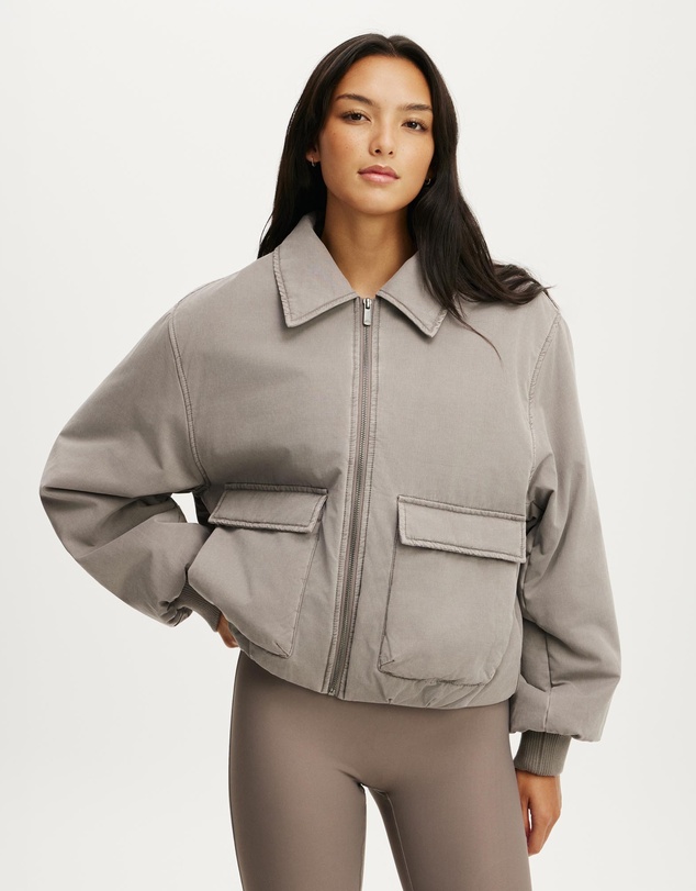 Cotton On Body Active - Collared Soft Touch Bomber Jacket
