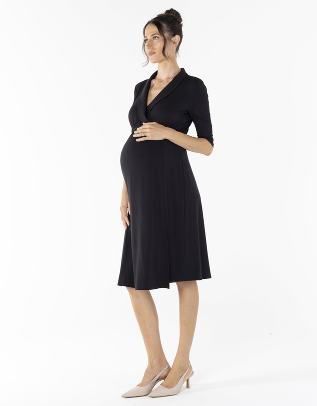 Angel Maternity - Eve Maternity Classic Wrap Dress in Black