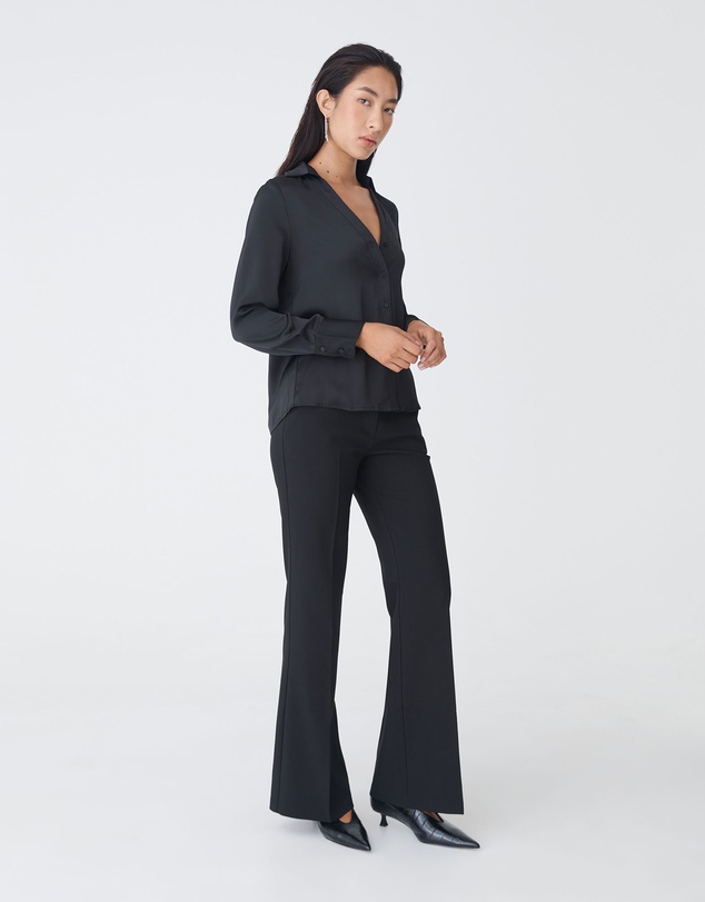 Forcast - Lila V-neck Satin Blouse