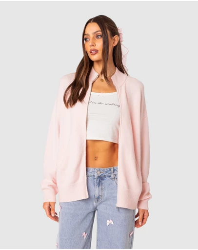 EDIKTED - Montie Oversized Double Zip Cardigan