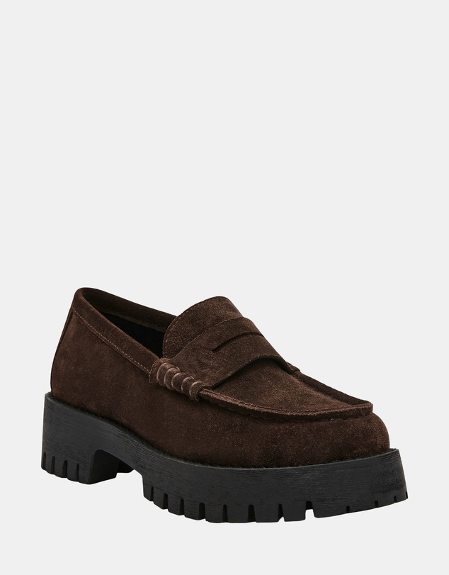 Steve Madden - Langsten-CN Brown Suede Loafers