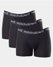 Mitch Dowd - Mens Bamboo Comfort Long Leg Trunk 3 Pack - Black