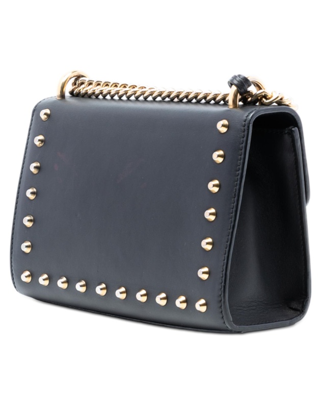 Pre-Loved by Azura Reborn - Pre-Loved Small Pearl Studded Leather Padlock Crossbody