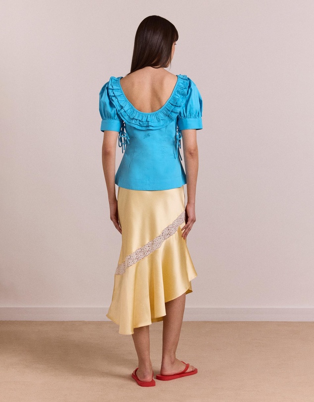 Damson Madder - Delphia Satin Midi Skirt