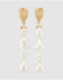 Skagen - Agnethe Pearl Gold Tone Earring