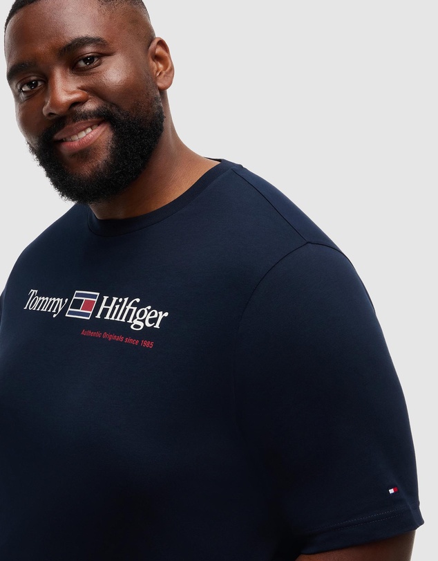 Tommy Hilfiger - Big & Tall Logo Jersey Crew Neck T-Shirt