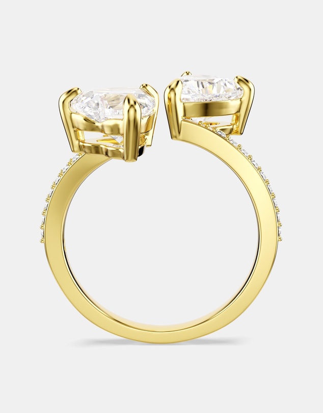 Swarovski - Mesmera Open Ring, Heart Cut, Pavé, White, 18K Gold Finish