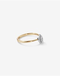 Michael Hill - 0.10 Carat TW Pear Cluster Diamond Promise Ring in 10kt Yellow and White Gold