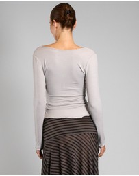 Love and Nostalgia - Rosie Rib Top - Grey