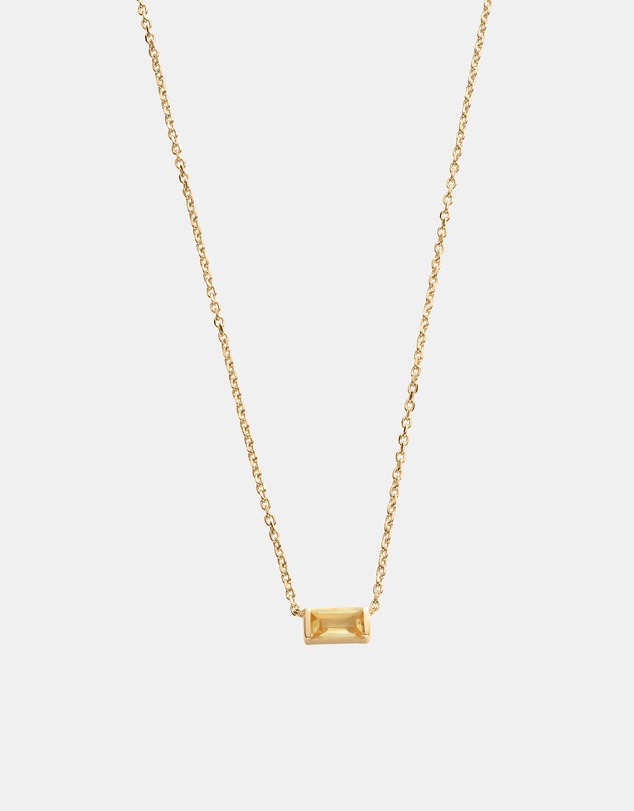 Kirstin Ash - Baguette Birthstone Necklace November Citrine
