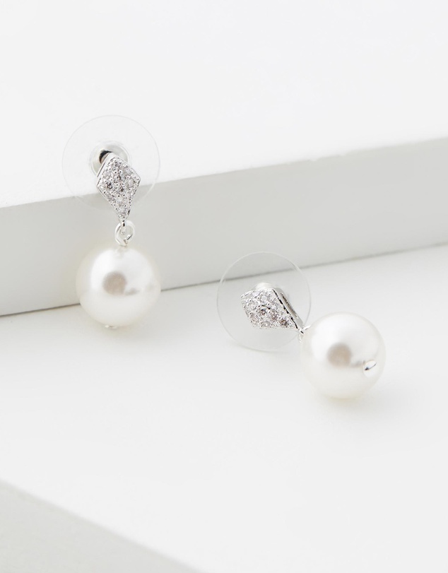 Stephanie Browne - Tiffany II Pearl Earrings