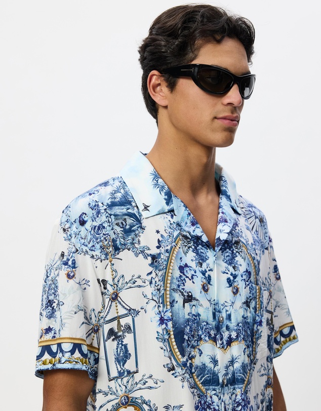 Camilla - Short Sleeve Camp Collared Shirt
