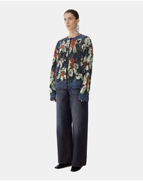 JNBY - JNBY Cotton And Hemp Pattern Knitted Cardigan