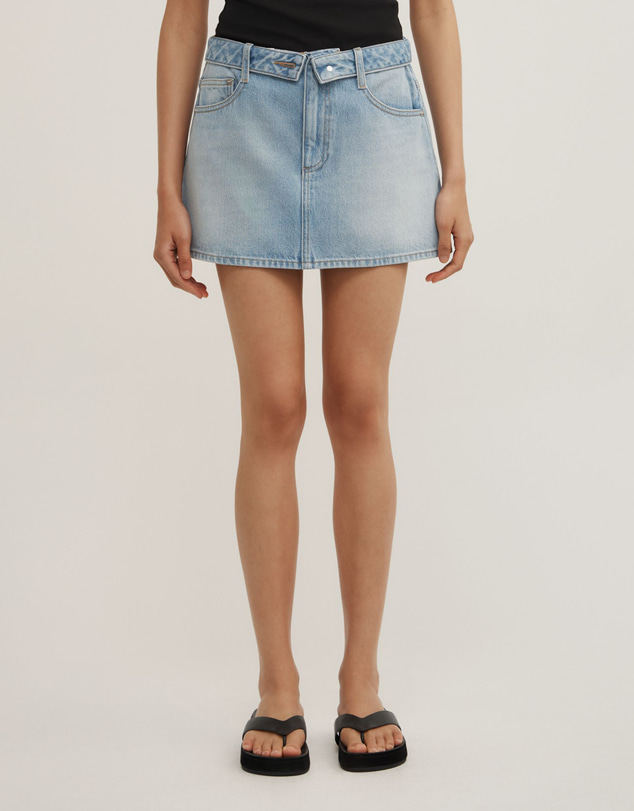 Witchery - Fold Waist Denim Mini Skirt