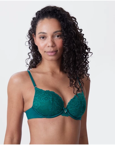 Bras N Things - Bethany Essentials Contour Plunge Bra - Dark Green
