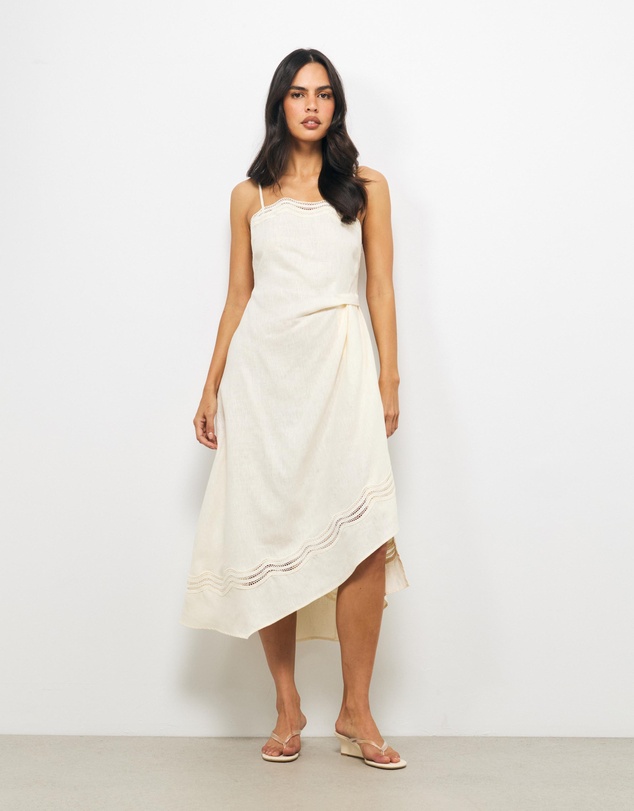 AERE - Dita Trim Asym Hem Midi Dress