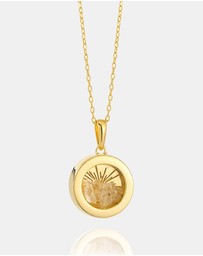 Rachel Jackson - Small Deco Sun Amulet November Birthstone Citrine Necklace (Positivity & Abundance)