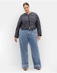 City Chic - Quilted Animal Print Jacket