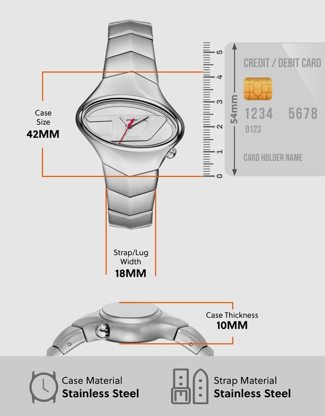 Diesel - D-Rush Silver Analogue Watch
