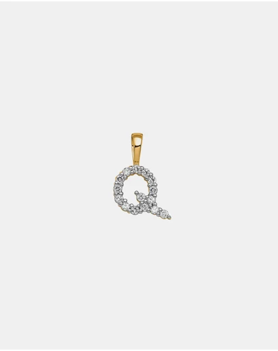 Zoe Olivia - 9K Gold Lab Grown Diamond Initial Q Pendant