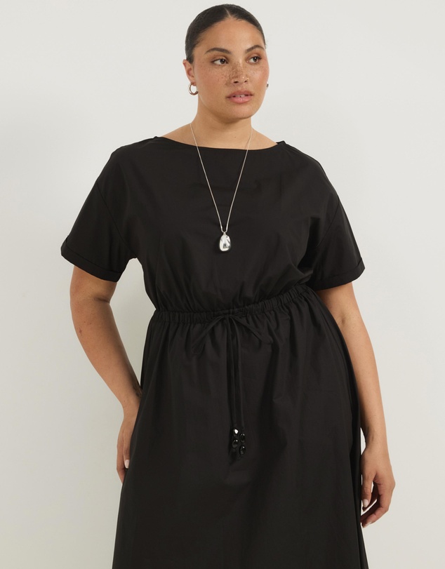 Atmos&Here Curvy - Elena Cotton Poplin Midi Dress