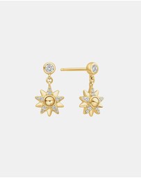 Ania Haie - Ania Haie Gold Sunburst Dangle Stud Earrings