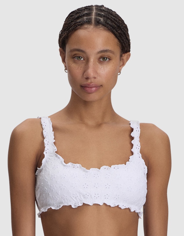 Polo Ralph Lauren - Ruffle Kennedy Pull-On Eyelet Scoop Bikini Top