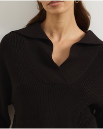 Atmos&Here - Natalie Oversized V-Neck Knit Jumper