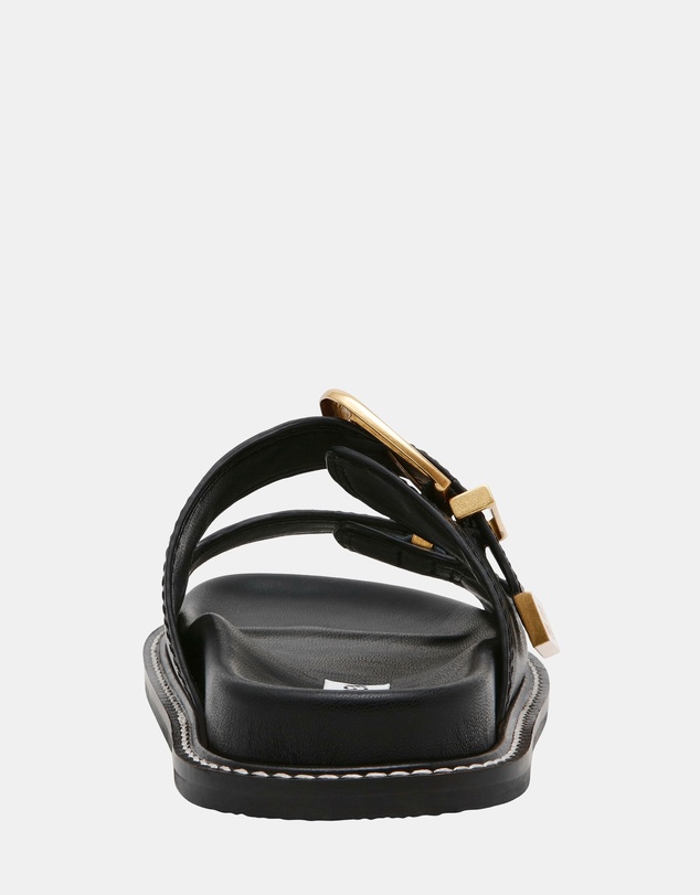 Steve Madden - Arch Black Leather Sandals