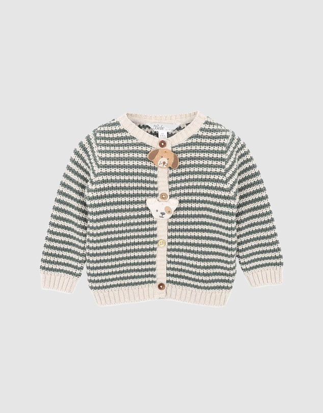 Bebe by Minihaha - Otto Stripe Organic Knitted Cardigan - Babies