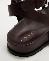 AERE - Leather Crossover Footbed Sandals