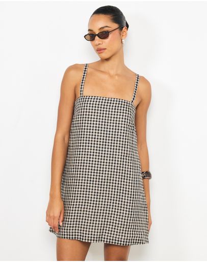 Black And Neutral Gingham