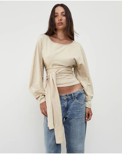 Pinky & Kamal - Waist Wrap LS top