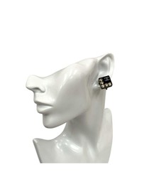 Pre-Loved by Azura Reborn - Pre-Loved CC Resin Rhinestone Square Clip On Earrings