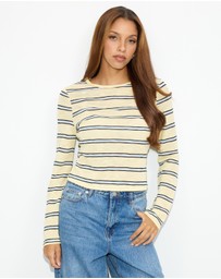 Dazie - Solana Stripe Knit Top