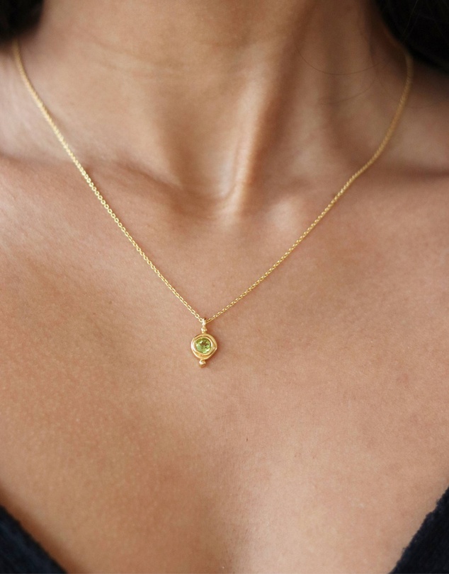 Ottoman Hands - August Birthstone Pendant Necklace