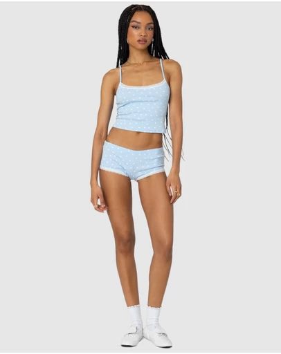 EDIKTED - Follow Ur Heart Printed Micro Shorts