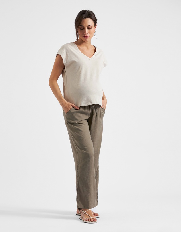 Ripe Maternity - Indi Wide Leg Linen Pant