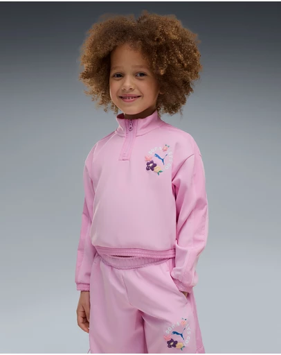 Puma - x DORA THE EXPLORER T7 Relaxed Half-Zip Crew Sweatshirt - Girls