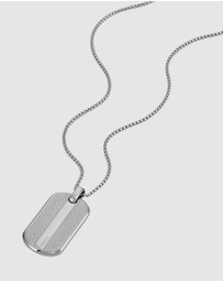 Fossil - Knox Stainless Steel Dog Tag Necklace