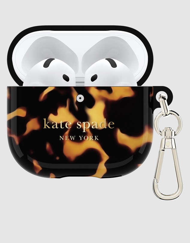 Kate Spade - Kate Spade Tortoise with Gold Clip Case for AirPod 4