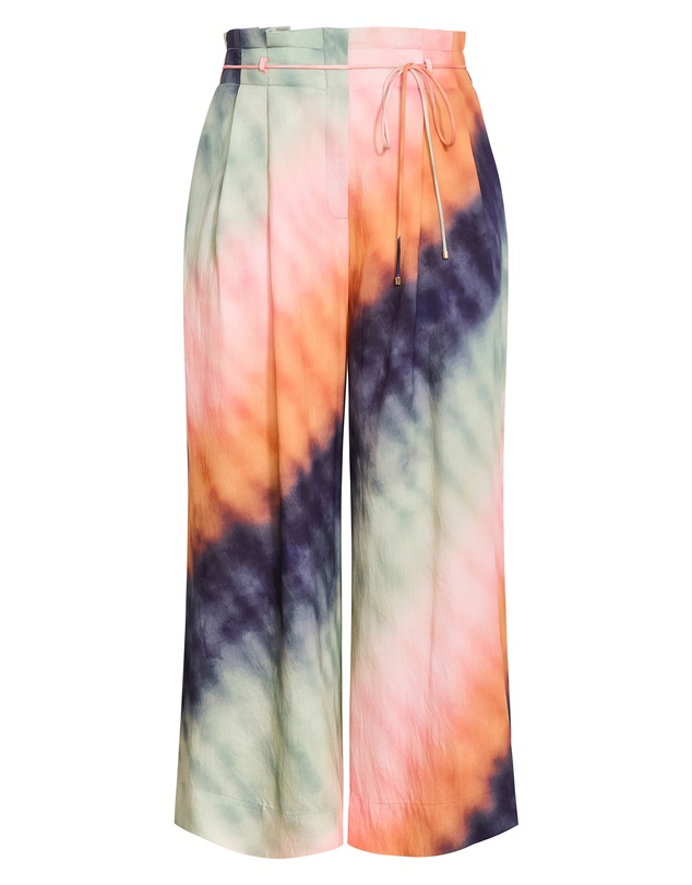 City Chic - Plus size Sunset Ombre Print Wide Leg Pant - peach