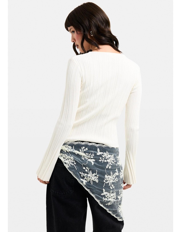 Subtitled - Holland Boat Neck Long Sleeve Knit Top