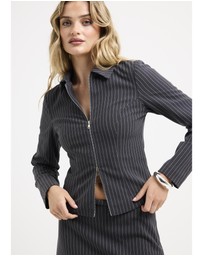 Alice In The Eve - Anna Pinstripe Zip Jacket
