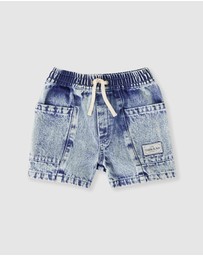 Goldie + Ace - Noah Denim Pocket Shorts - Babies-Kids