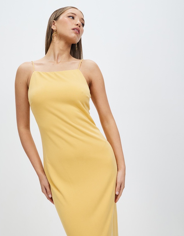 Third Form - Mode Straight Neck Maxi Dress