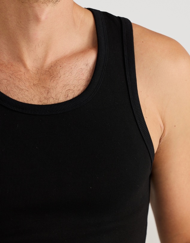 Vacay Swimwear - Rib Singlet Black