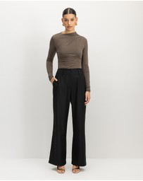 AERE - Elkie Deep Waistband Suit Pants